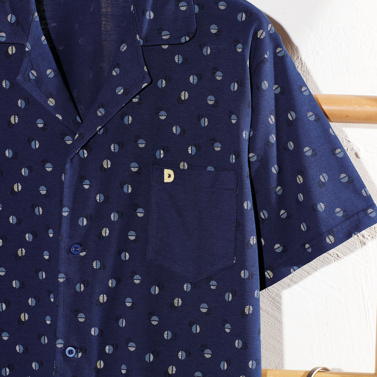 Пижама LaRedoute Шорты с рубашкой XXL синий, размер XXL - фото 2
