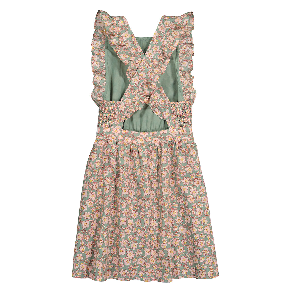 Платье Без рукавов с воланами и принтом цветы 5 лет - 108 см зеленый LaRedoute, размер 5 лет - 108 см - фото 4