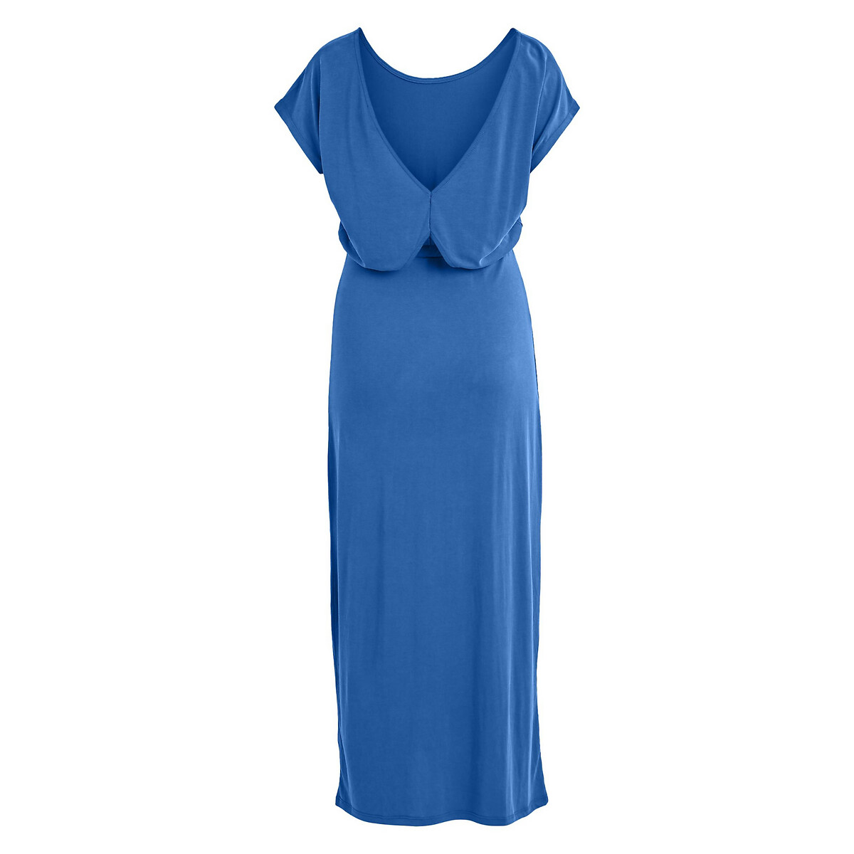 Платье LaRedoute Длинное однотонное короткие рукава S синий, размер S - фото 2