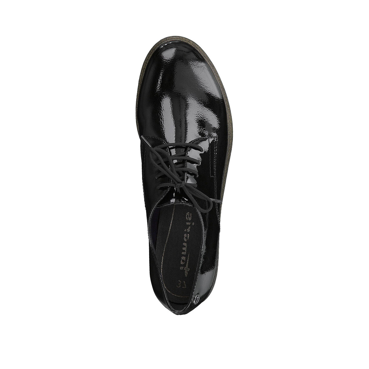 Ботинки-дерби LaRedoute Лакированные 40 черный, размер 40 - фото 3