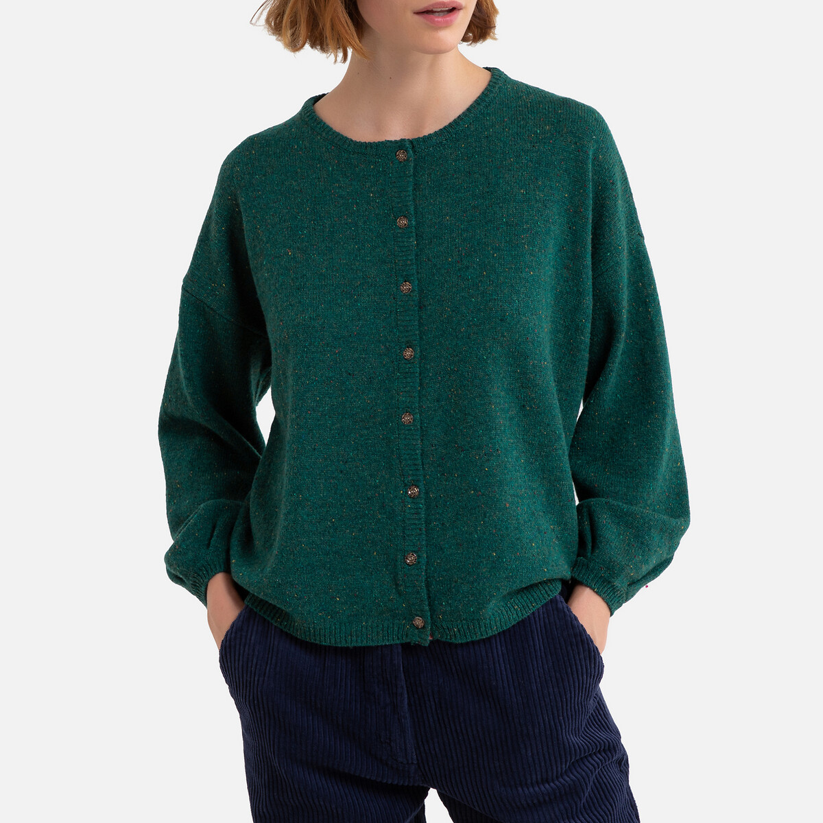 

Кардиган LaRedoute, Зеленый, Длинный из тонкого шерстяного трикотажа BILA 4(XL) зеленый