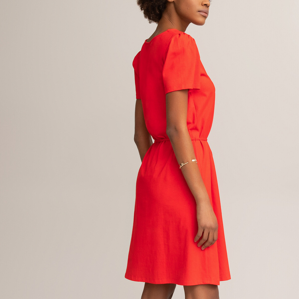 Платье LaRedoute Короткое прямое с короткими рукавами M красный, размер M - фото 4