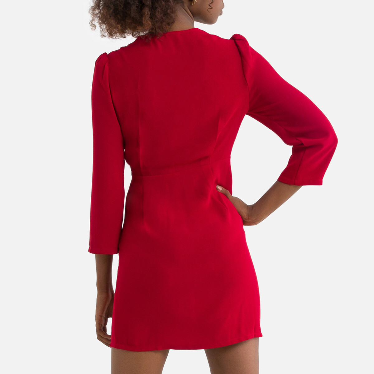 Платье SEE U SOON Короткое с рукавами 34  v-образный вырез 2(M) красный, размер 2(M) Короткое с рукавами 34  v-образный вырез 2(M) красный - фото 4