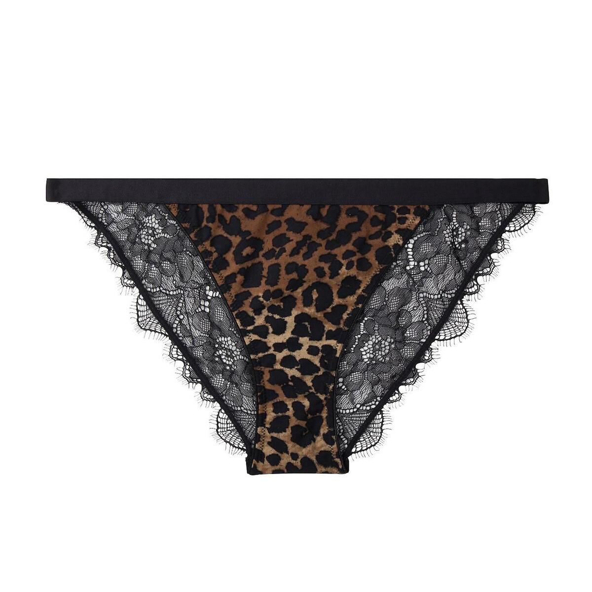 Cuecas com estampado leopardo e renda, WILDROSE
