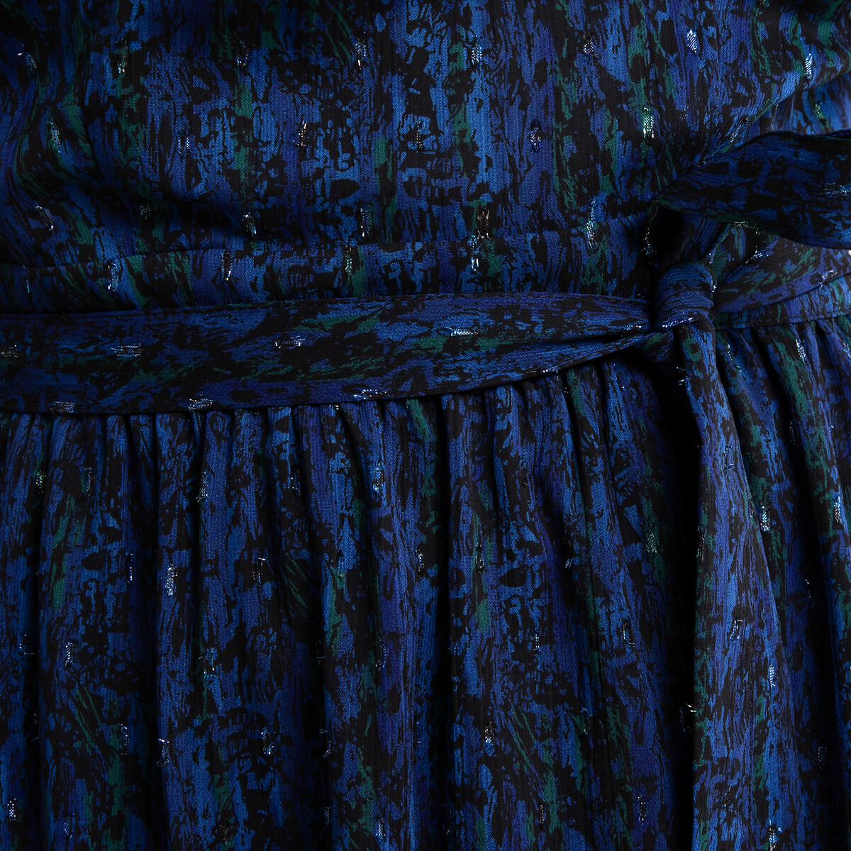Платье La Redoute Длинное из вуали с принтом и бретелями 42 (FR) - 48 (RUS) синий, размер 42 (FR) - 48 (RUS) Длинное из вуали с принтом и бретелями 42 (FR) - 48 (RUS) синий - фото 4