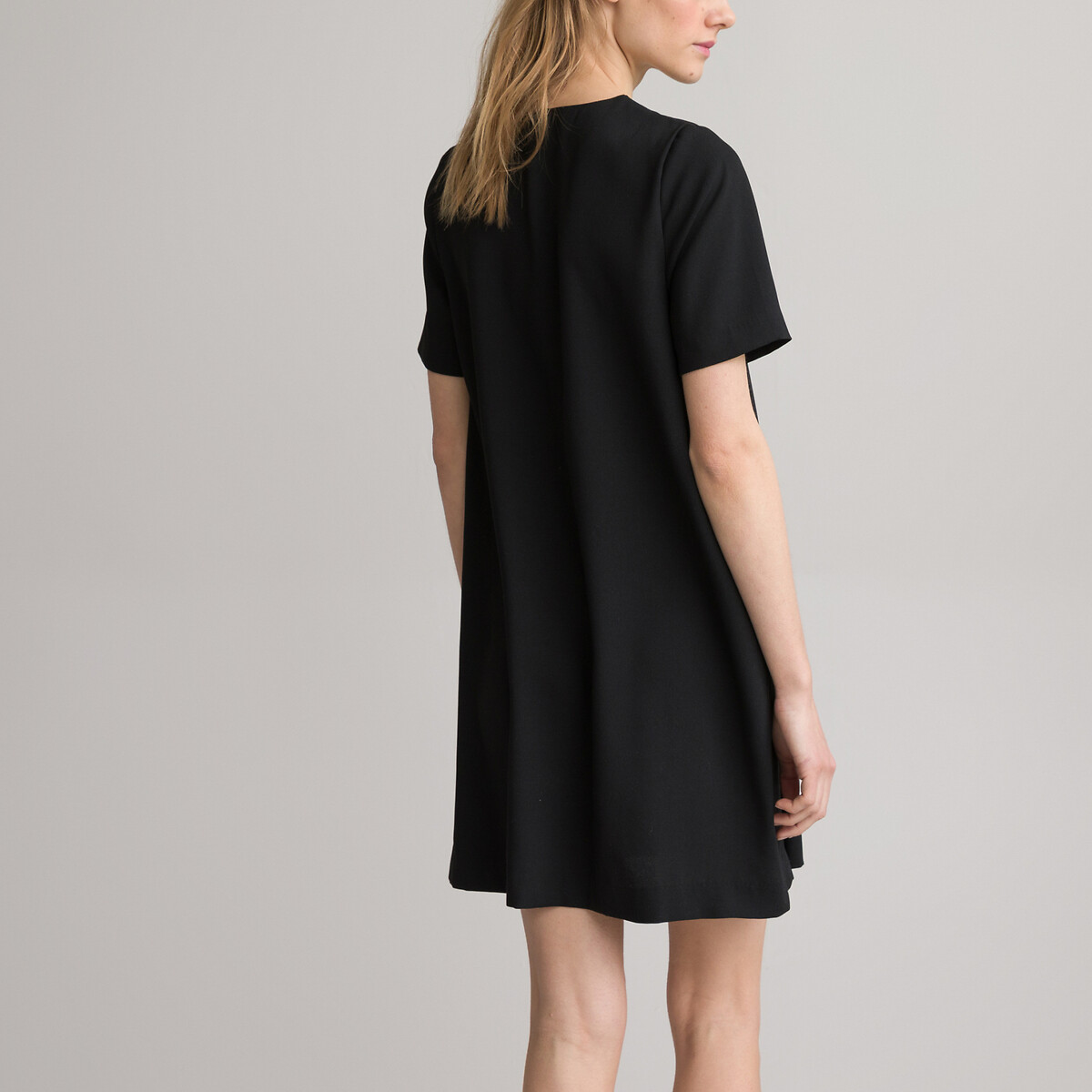 Платье Короткое с V-образным вырезом короткие рукава 58 черный LaRedoute, размер 58 - фото 4
