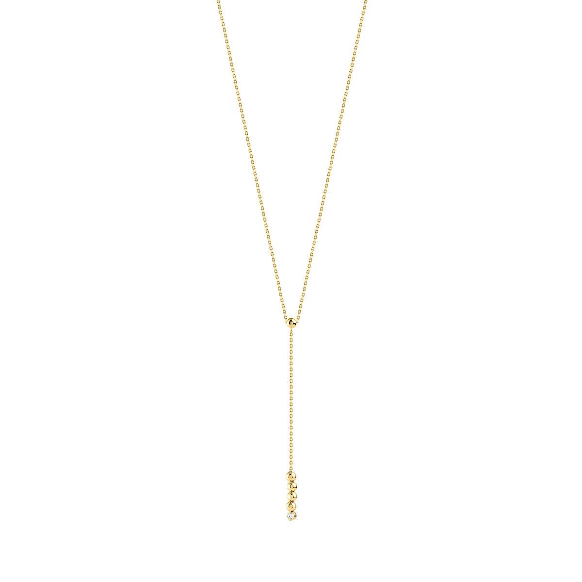 Collier or 375 jaune zirconia