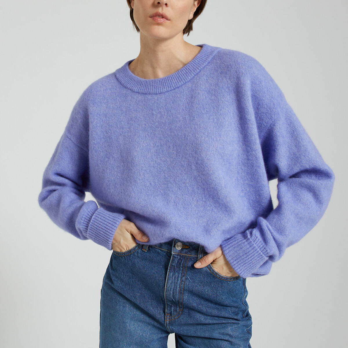 Пуловер с вырезом-лодочкой VITOW  M/L синий LaRedoute, размер M/L
