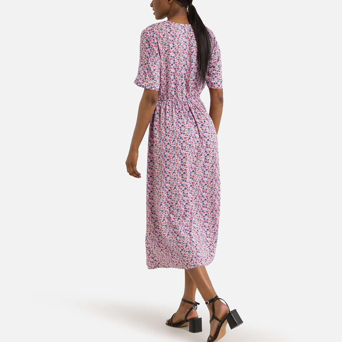 Платье-миди С принтом S фиолетовый LaRedoute, размер S - фото 4