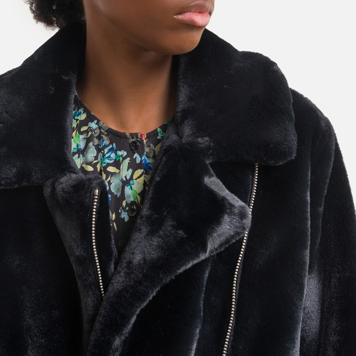 Пальто LaRedoute Короткое с застежкой-молнией BOX XS черный, размер XS - фото 3