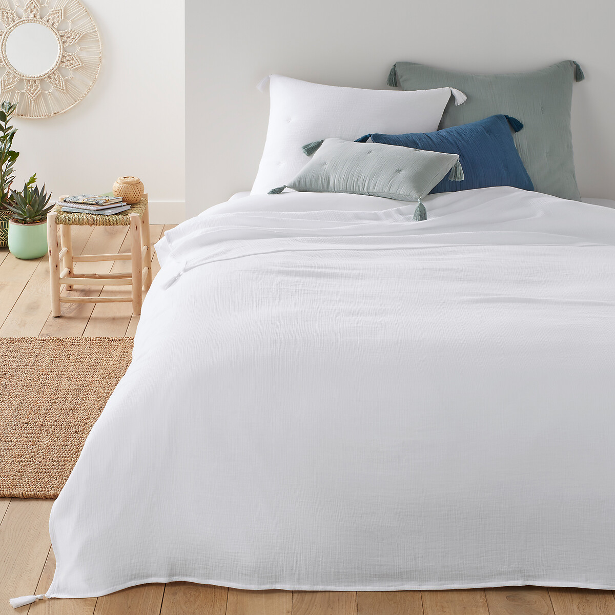

Покрывало La Redoute, Белый, Кроватное из хлопчатобумажной газовой ткани Kumla 230 x 250 см белый