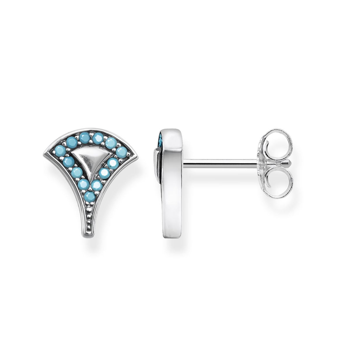 Clous D'oreilles Ornements Asiatiques goujon Argent Sterling 925, Noirci