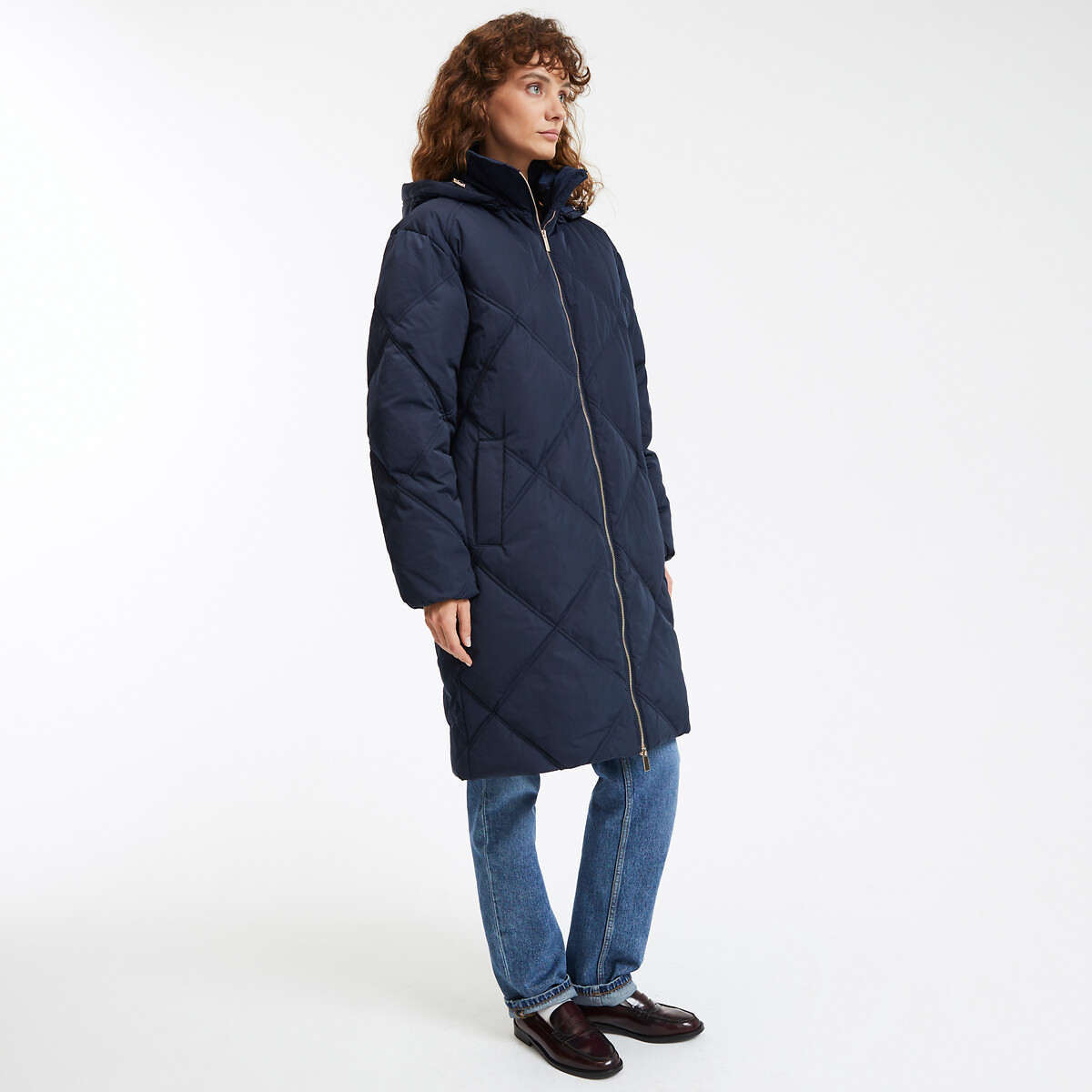 

Куртка LaRedoute, Синий, Куртка стеганая средней длины со съемным капюшоном XL синий