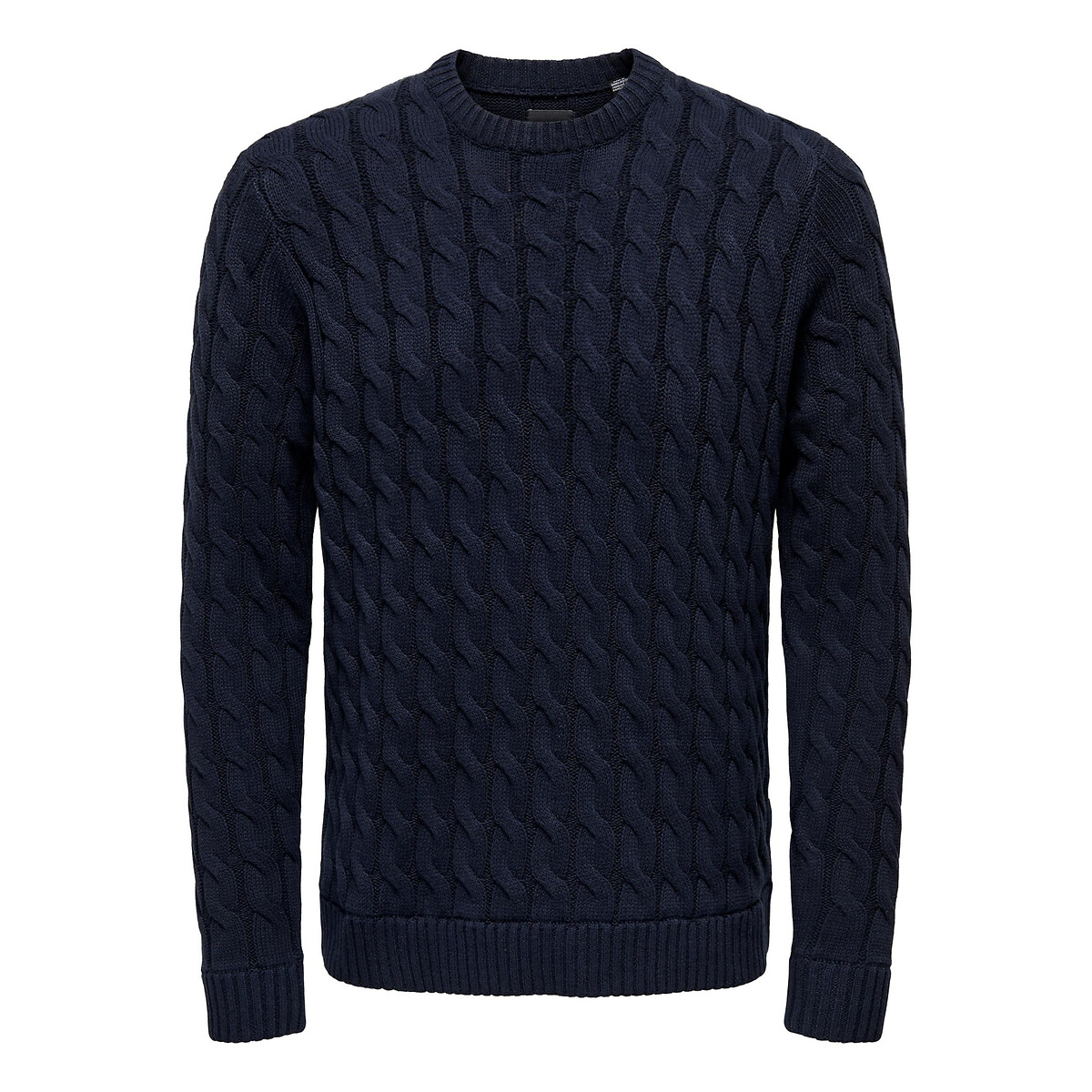 Пуловер Прямой с круглым вырезом XS синий LaRedoute, размер XS - фото 4