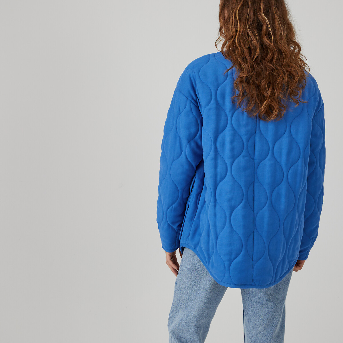 Куртка стеганая легкая на пуговицах  L синий LaRedoute, размер L - фото 4