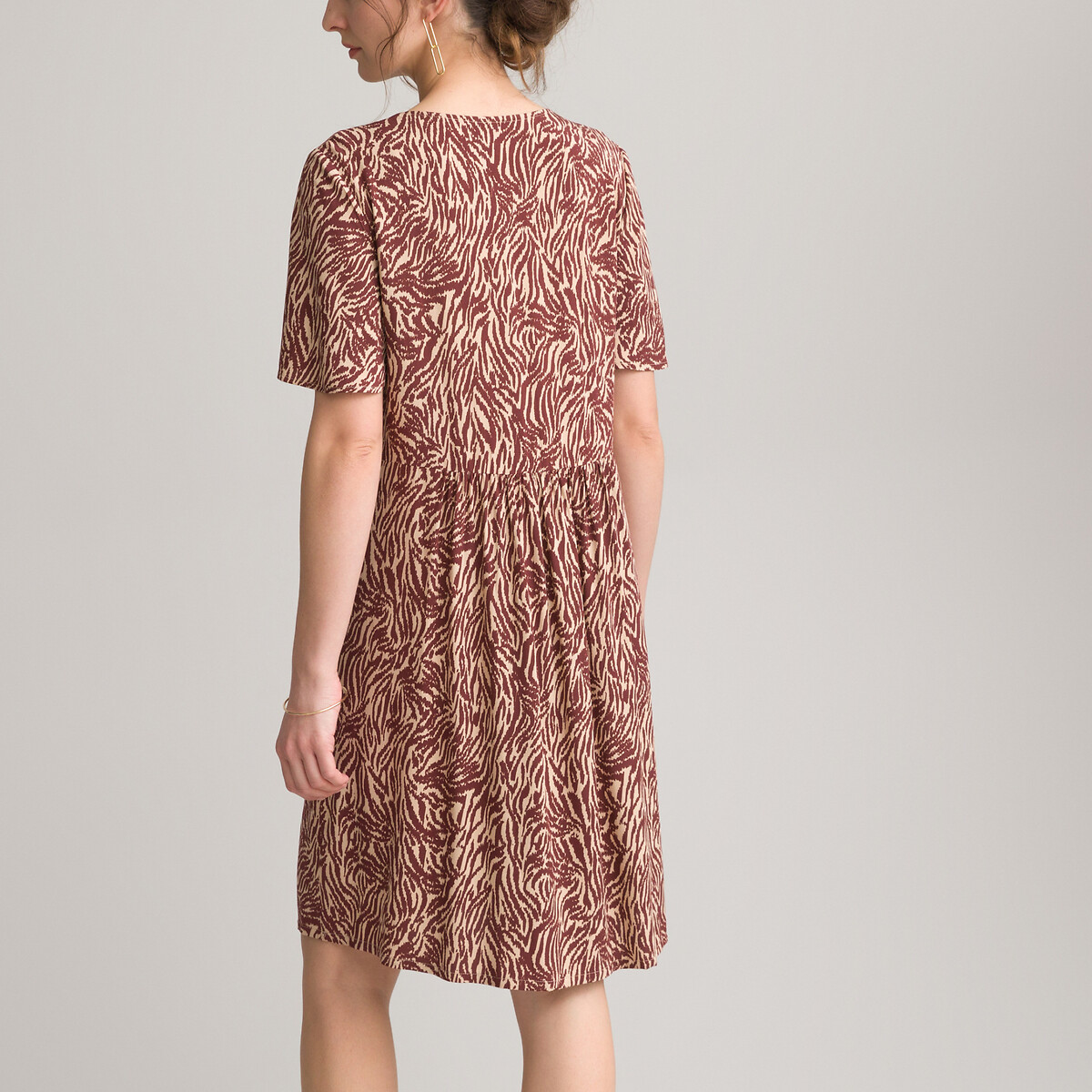 Платье-миди ANNE WEYBURN Расклешенное с этническим рисунком 42 каштановый, размер 42 - фото 4
