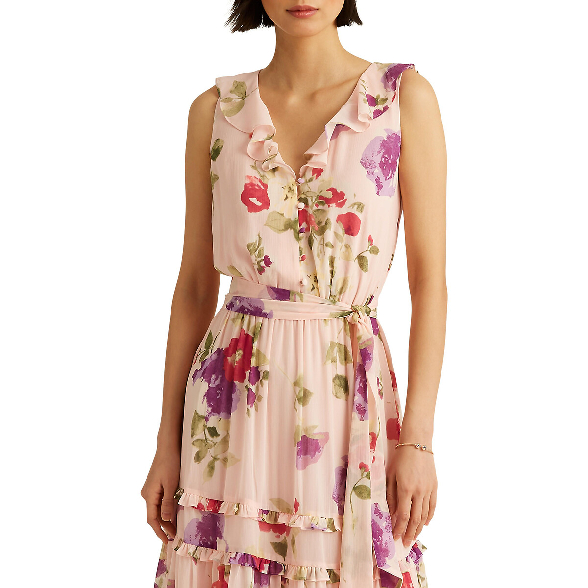 Платье LAUREN RALPH LAUREN С принтом без рукавов XS розовый, размер XS - фото 2