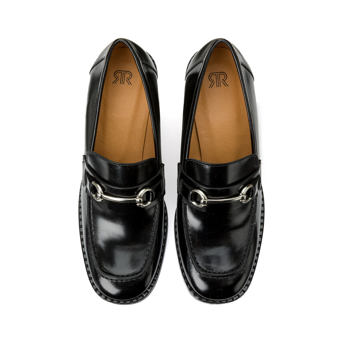 Туфли LA REDOUTE COLLECTIONS Кожаные с оригинальной пряжкой 42 черный, размер 42 - фото 3