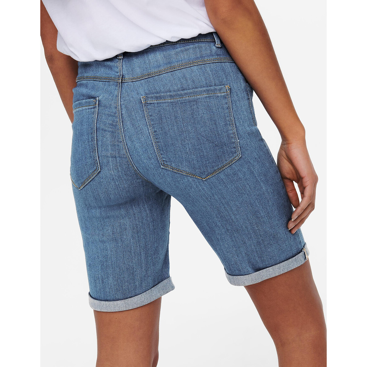Бермуды Из джинсовой ткани L синий LaRedoute, размер L - фото 3