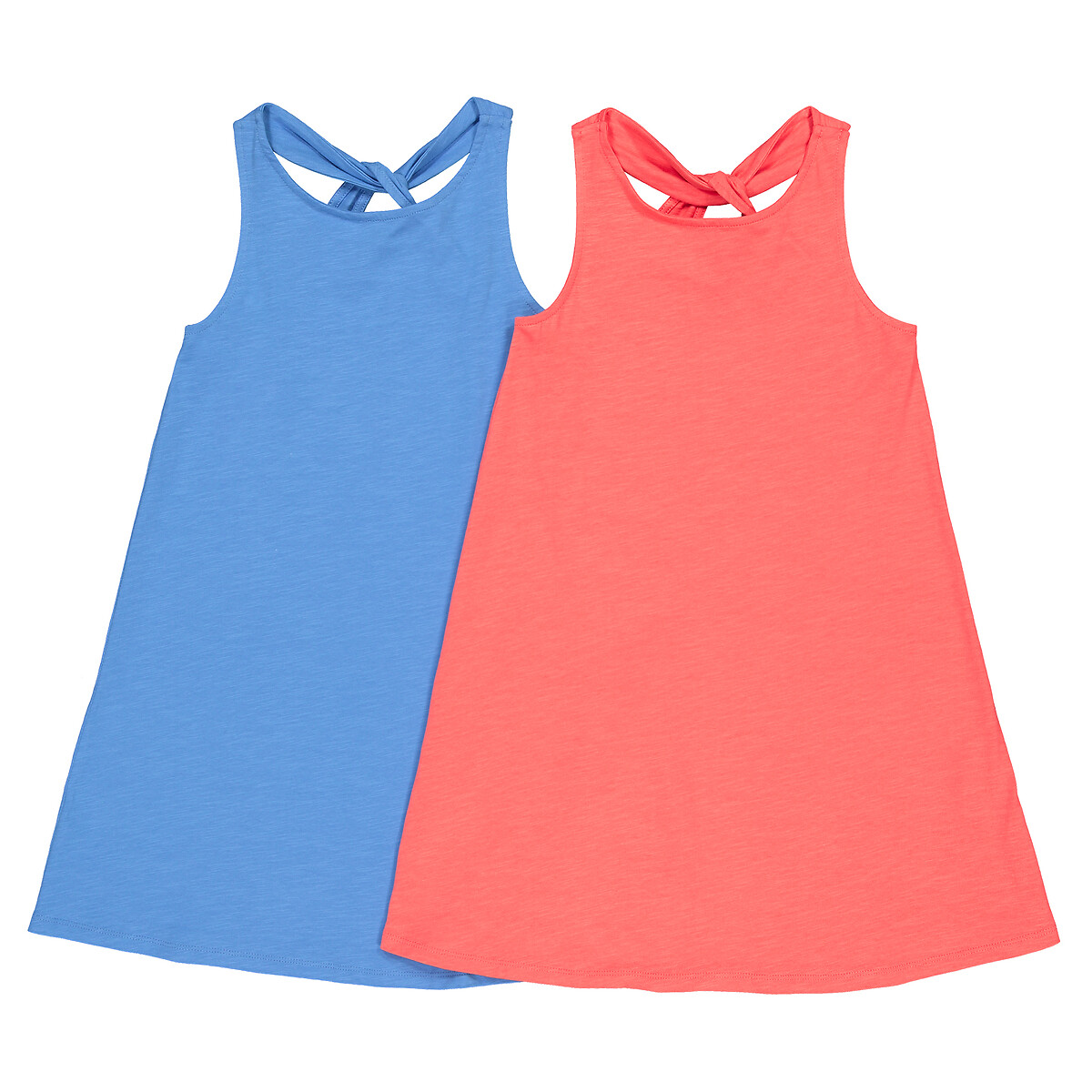 Комплект из двух платьев без LA REDOUTE COLLECTIONS Рукавов 3-12 лет 12 лет -150 см синий, размер 12 лет -150 см