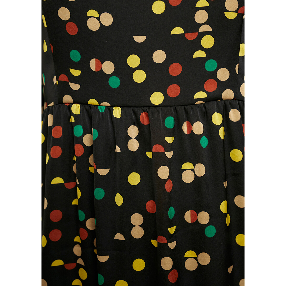 Платье-миди La Redoute С принтом длинные рукава XS черный, размер XS - фото 4