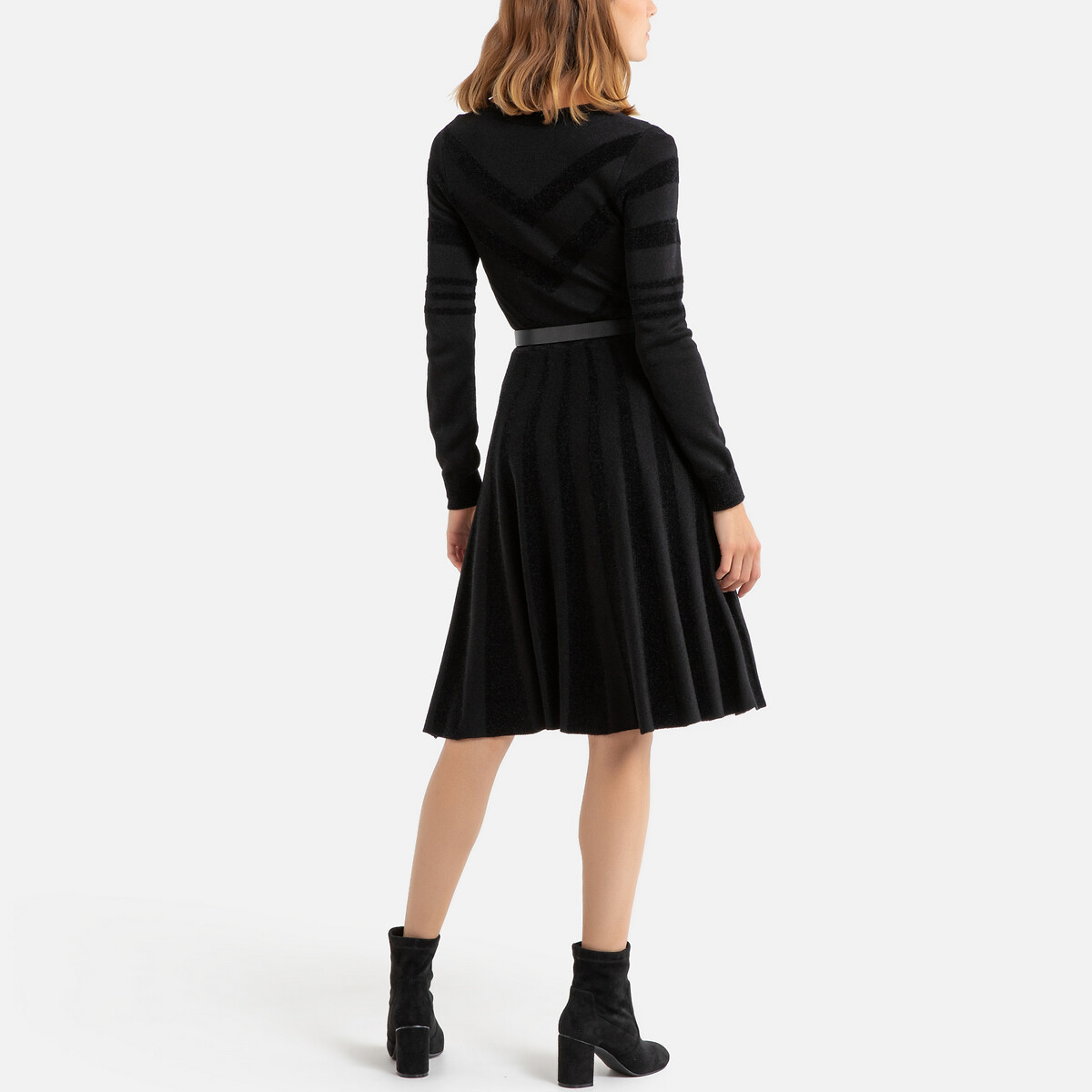 Платье La Redoute Короткое круглый вырез длинные рукава L черный, размер L - фото 4