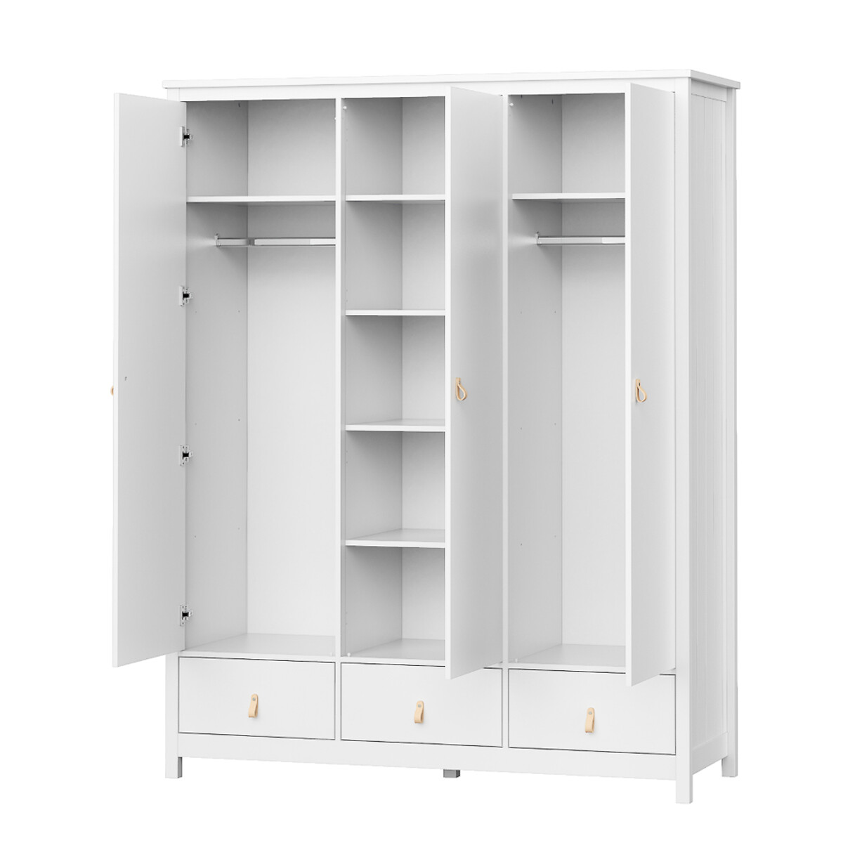 Шкаф Wood 3-х створчатый единый размер белый LaRedoute - фото 4