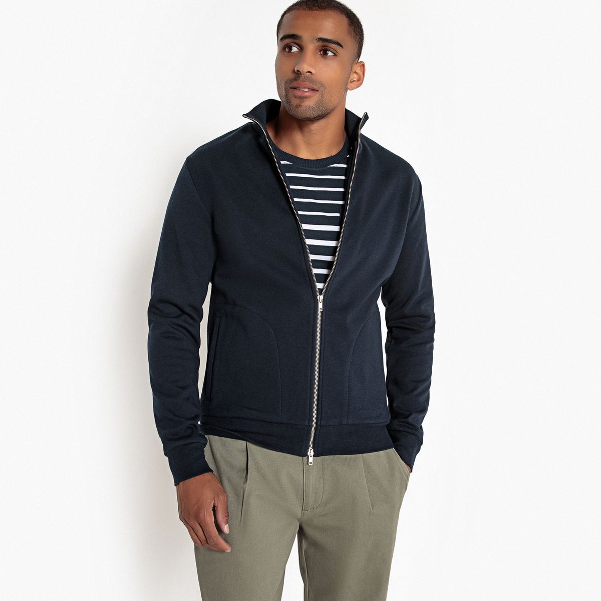 Sweat zippé col montant