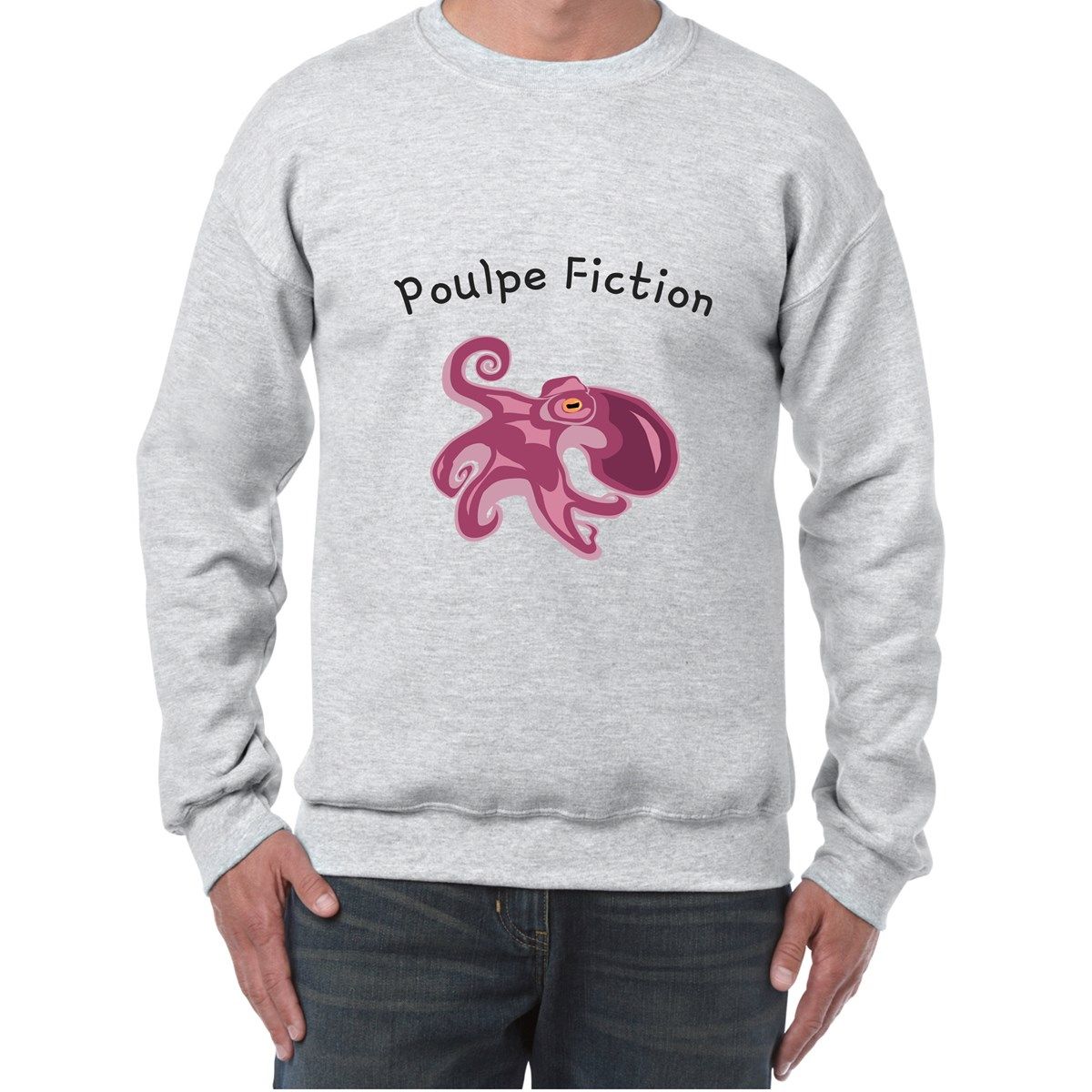 Sweat Col Rond Imprime Poulpe Fiction