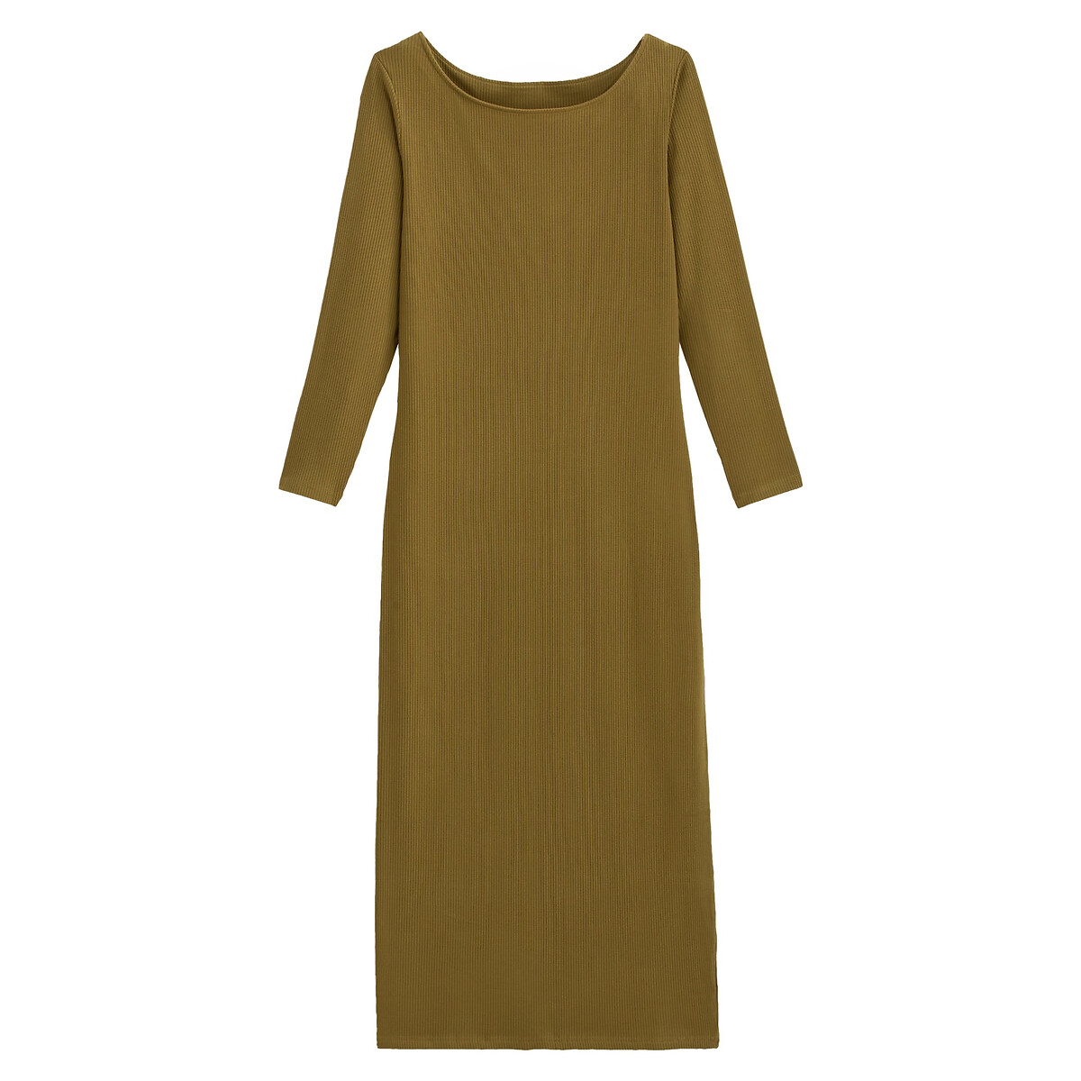 Платье La Redoute Длинное облегающее из трикотажа S зеленый, размер S - фото 5