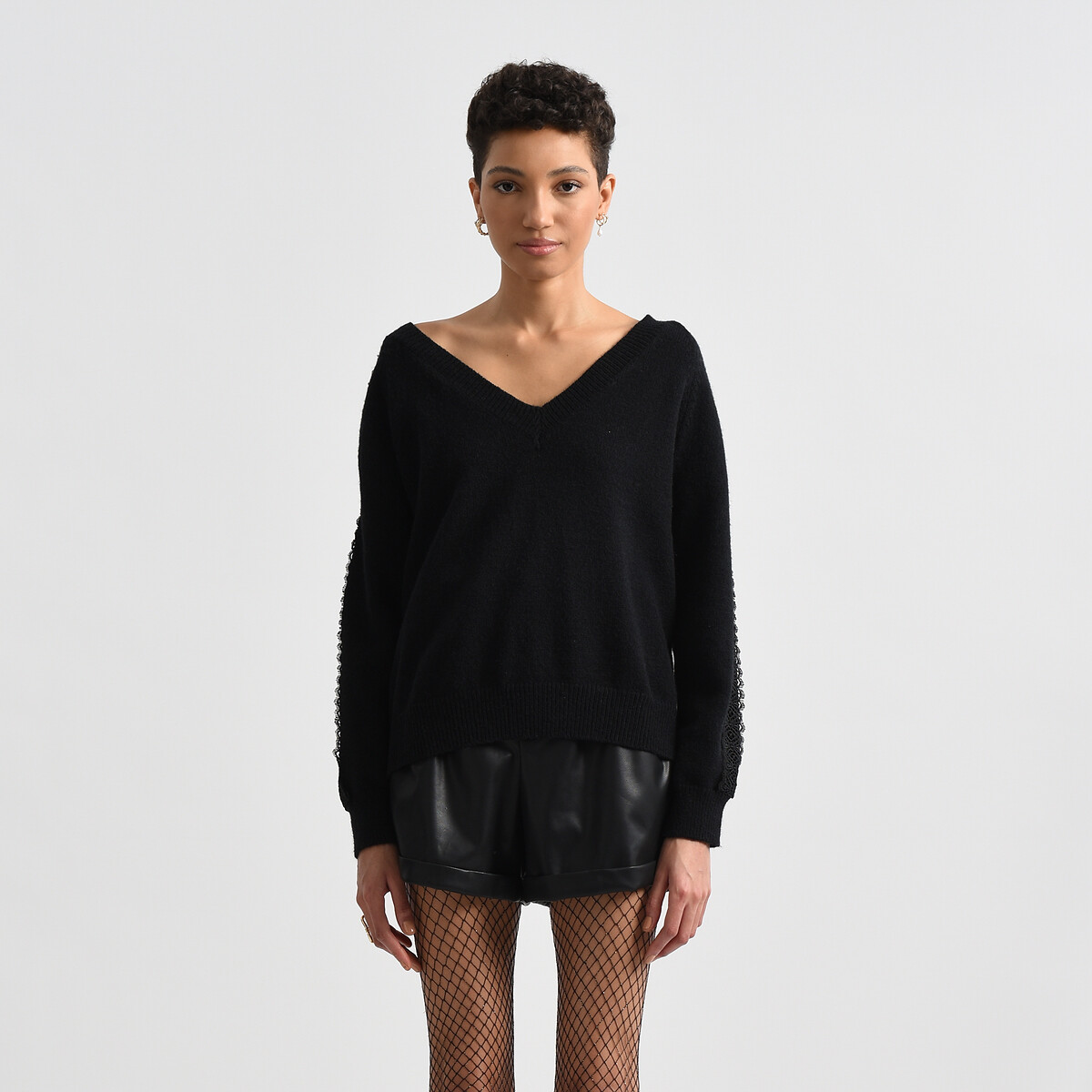 Пуловер MOLLY BRACKEN Пуловер С V-образным вырезом XS черный, размер XS - фото 1