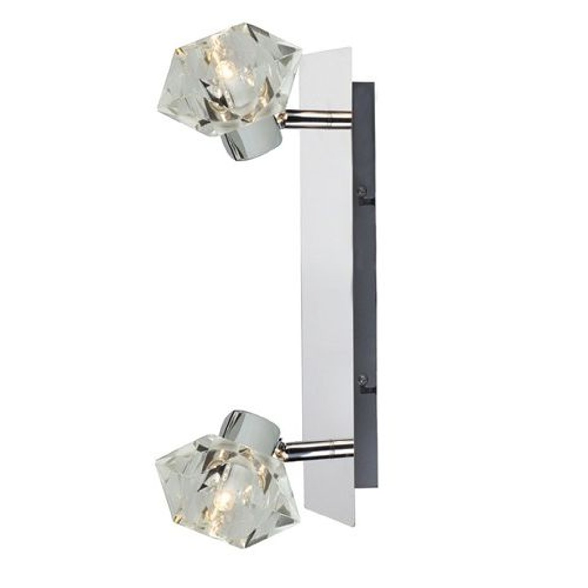 Barrette de spots 2 lumières OCEAN argent en métal