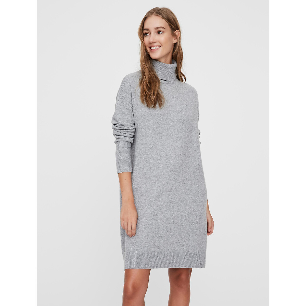 Платье-пуловер С воротником-стойкой L серый LaRedoute, размер L - фото 1