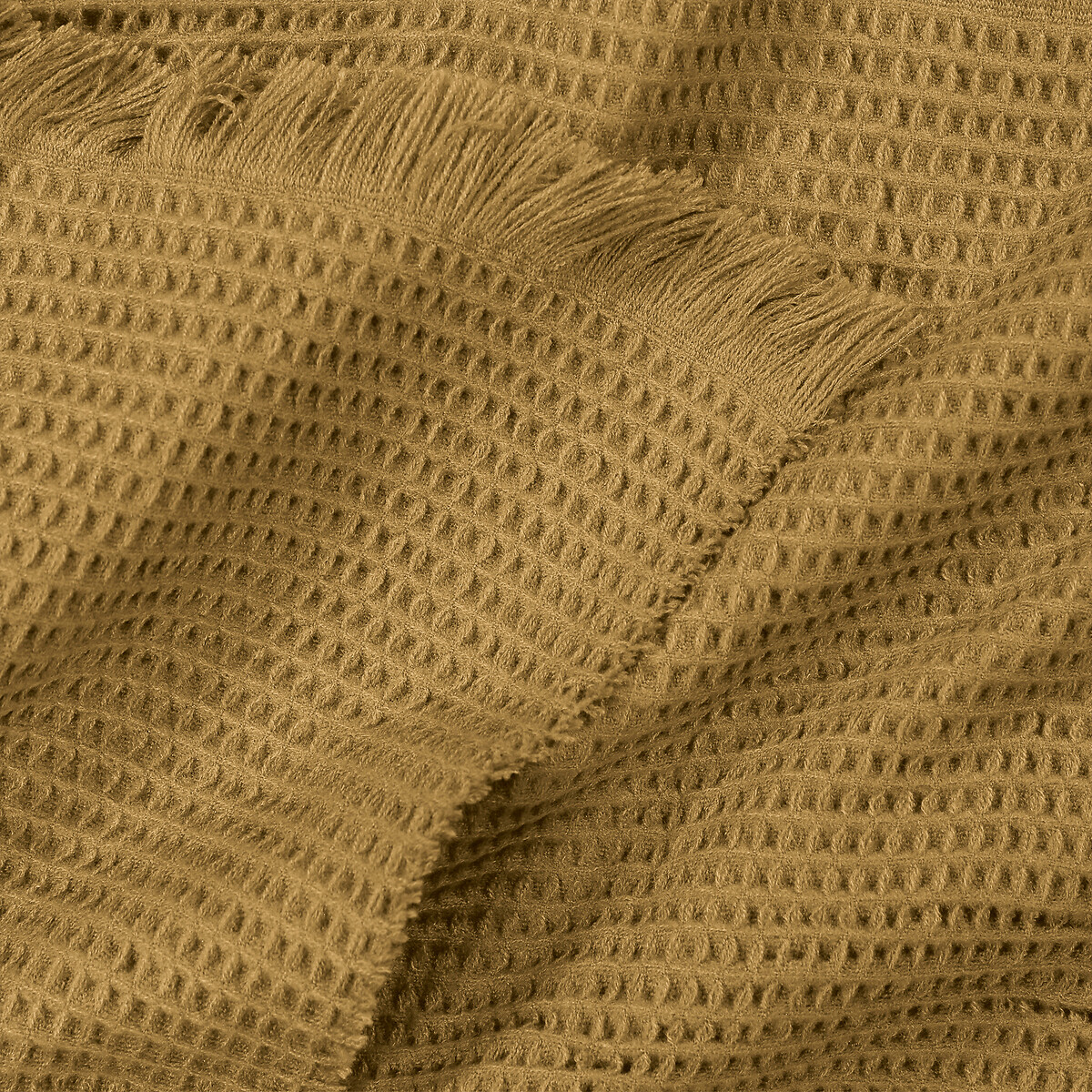 Плед LA REDOUTE INTERIEURS Плед С вафельным переплетением Tamati единый размер каштановый - фото 3