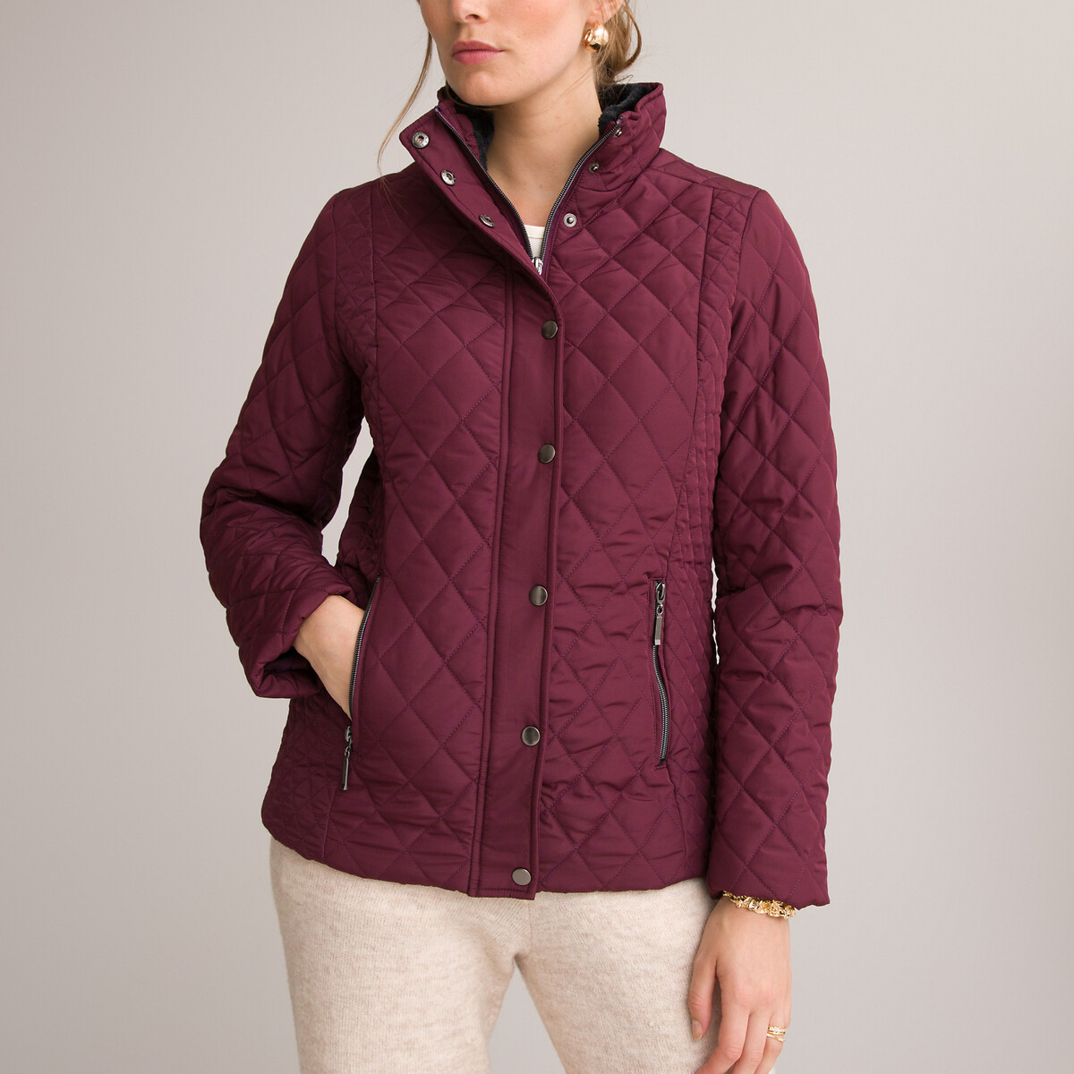 Куртка Стеганая короткая застежка на молнию для зимы 48 (FR) - 54 (RUS) розовый