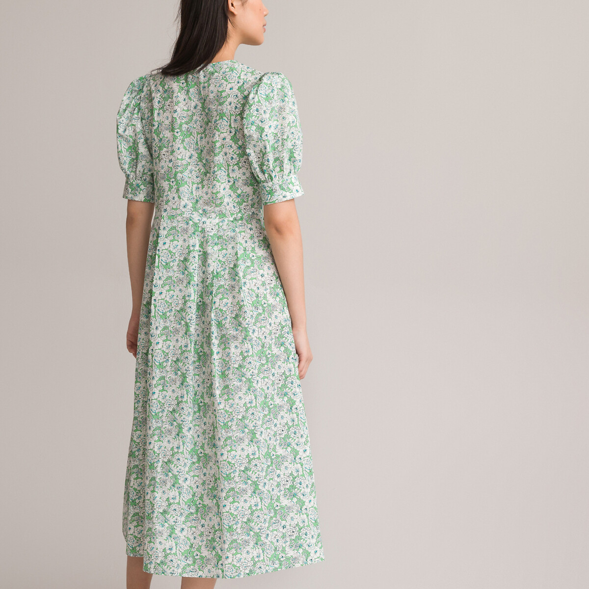 Платье Длинное расклешенное с V-образным вырезом 58 зеленый LaRedoute, размер 58 - фото 4