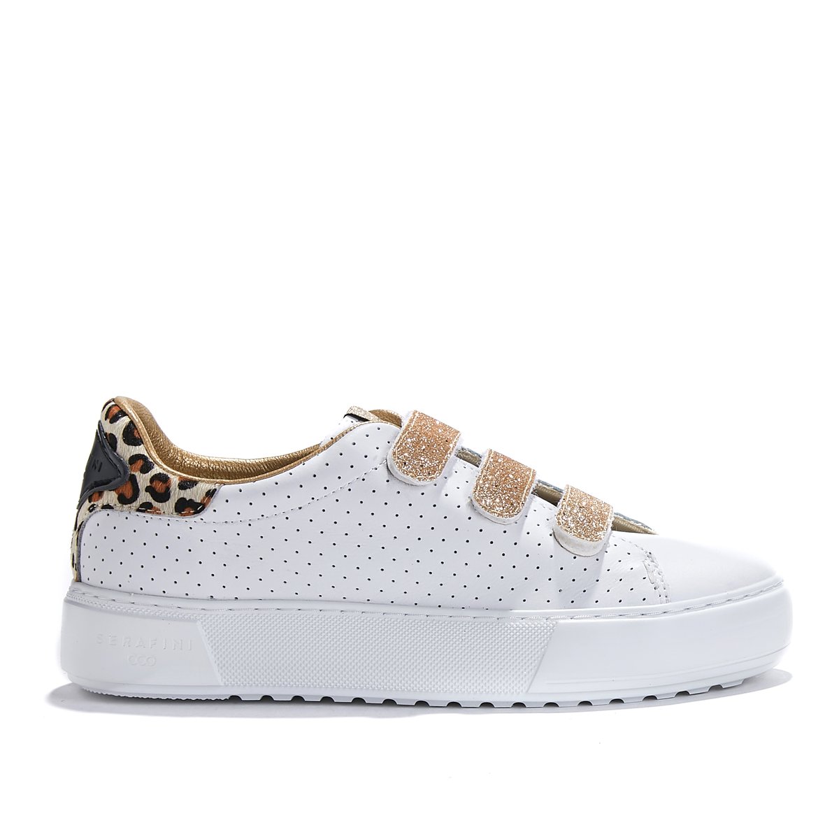 

Кеды с пайетками WHITE PERFORATED & LEOPARD