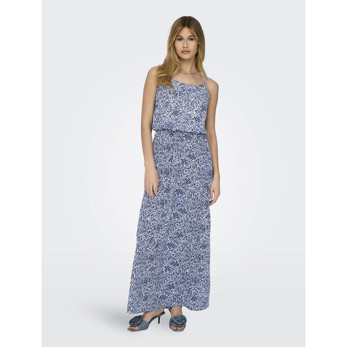 Платье-миди без рукавов с завязками  46 синий LaRedoute, размер 46 - фото 4