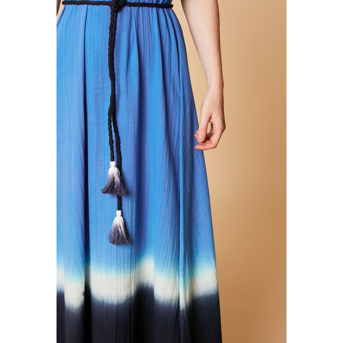 Платье LaRedoute Длинное с принтом тай-энд-дай SOUANNE S синий, размер S - фото 3