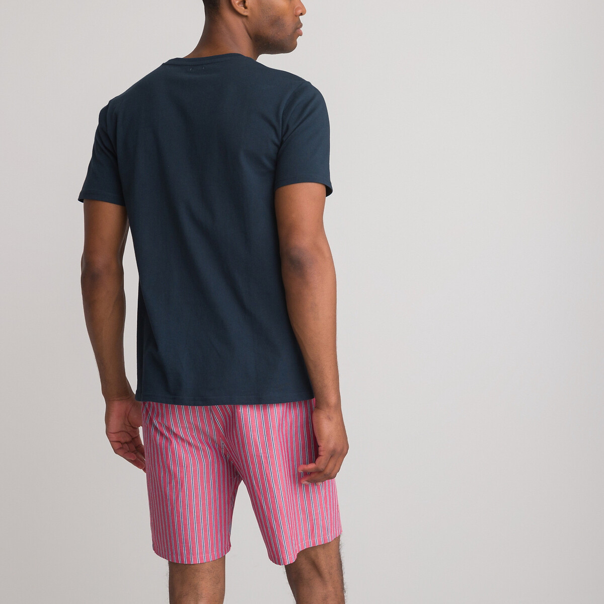 Пижама LA REDOUTE COLLECTIONS С шортами 100 хлопок XXL синий, размер XXL - фото 4