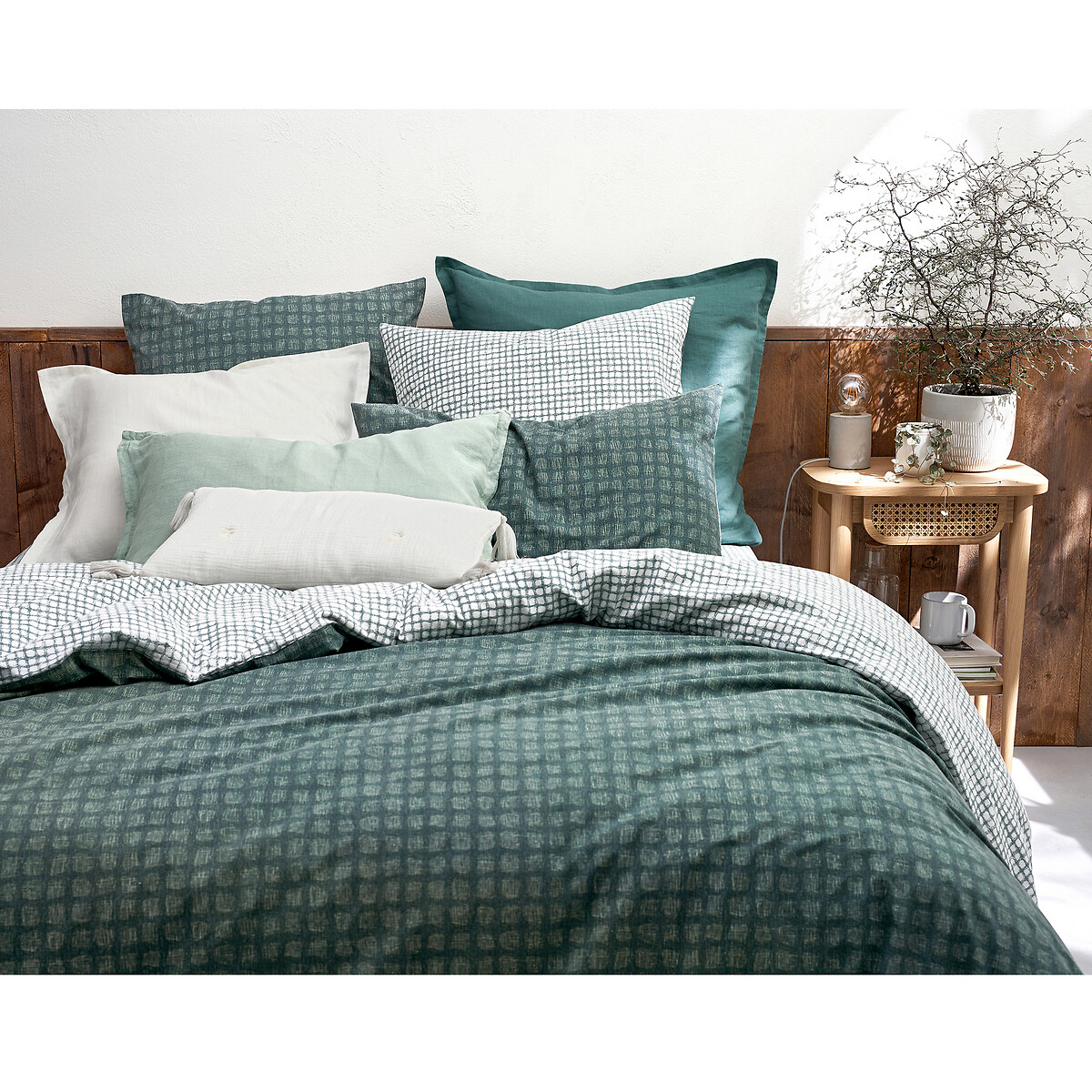 Наволочка LaRedoute чехол на подушку-валик KUMLA 50 x 30 см зеленый, размер 50 x 30 см - фото 3