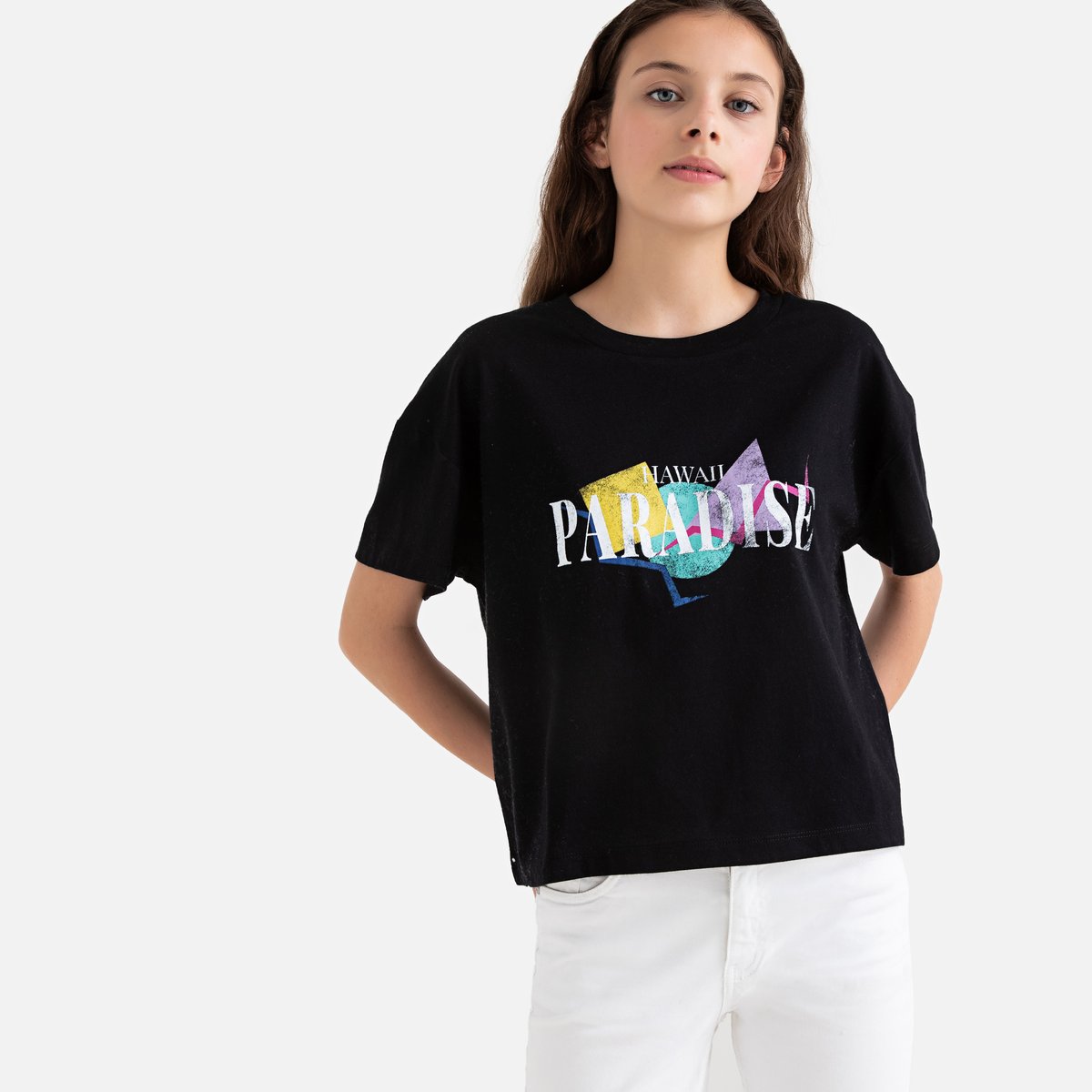 

Футболка La Redoute, Черный, Короткая с рисунком спереди 12 черный