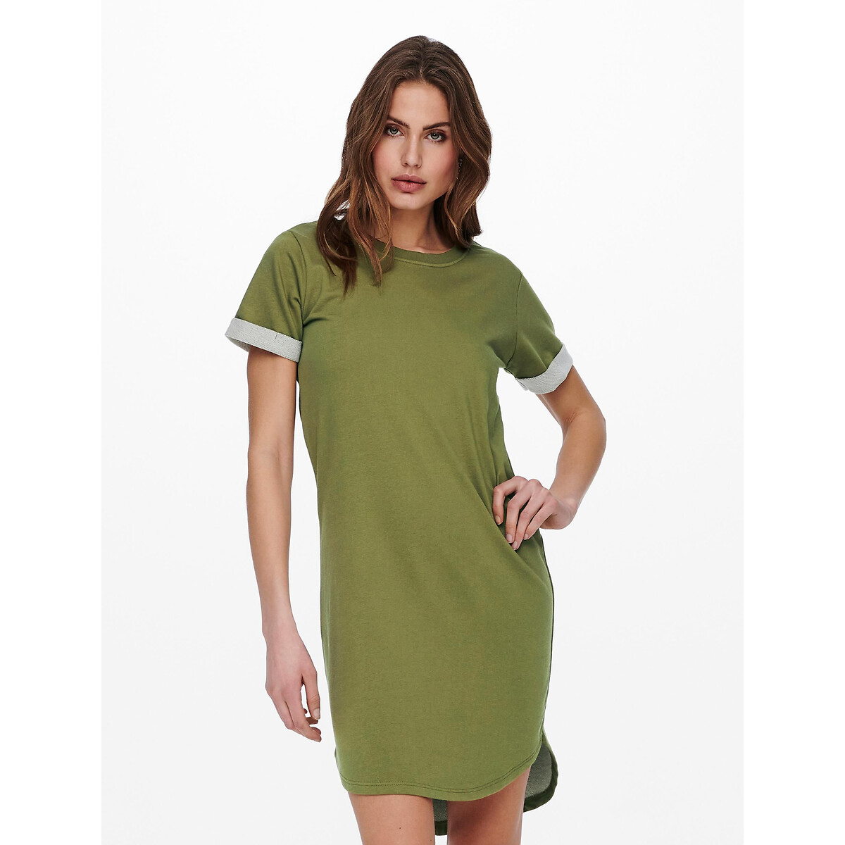 Платье-футболка LaRedoute С короткими рукавами XL зеленый, размер XL - фото 2