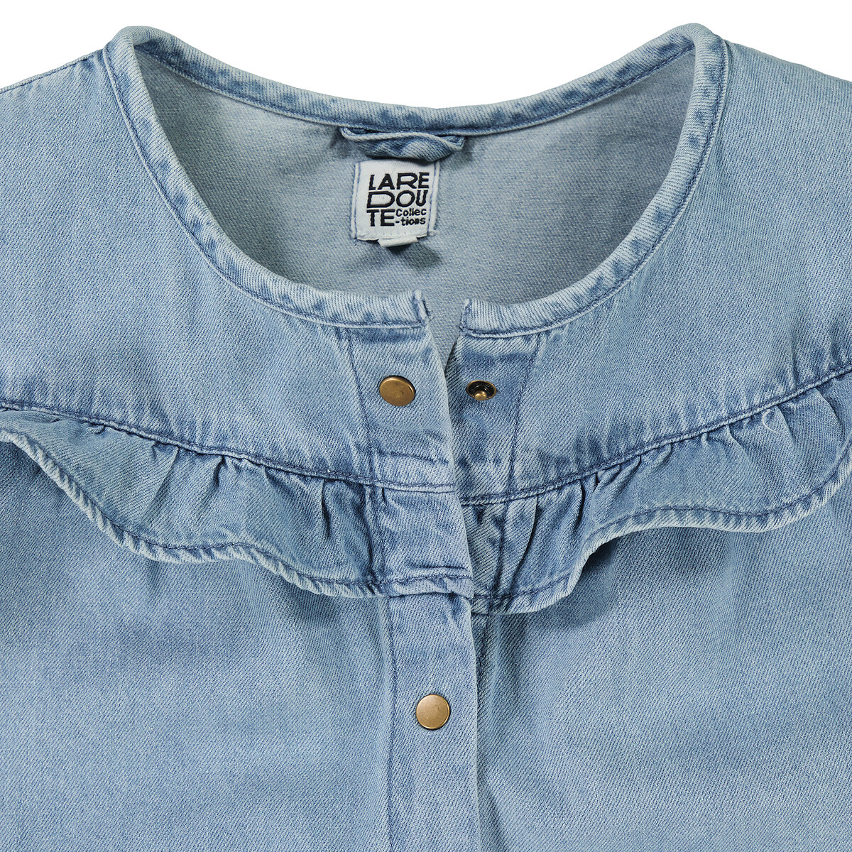 Блуза Из джинсовой ткани 12 лет -150 см синий LaRedoute, размер 12 лет -150 см - фото 5