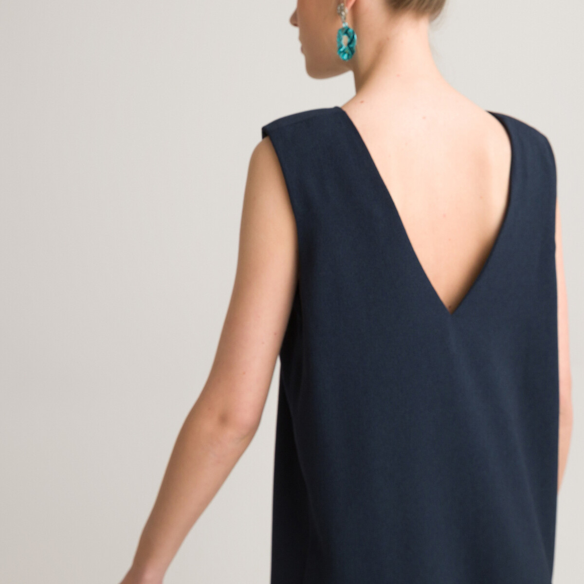 Платье LA REDOUTE COLLECTIONS С круглым вырезом без рукавов 42 синий, размер 42 - фото 4