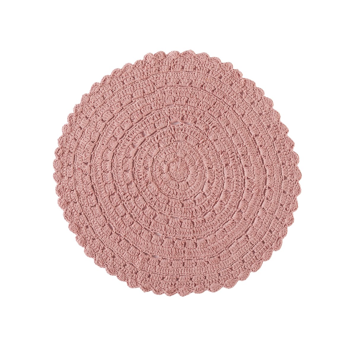 Ковер Круглый связанный крючком Wiku диаметр 100 см розовый