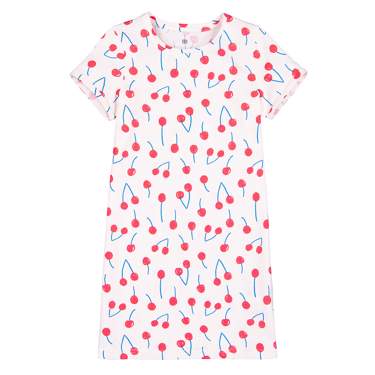Рубашка LA REDOUTE COLLECTIONS Ночная  с принтом из биохлопка 3-14 лет 10 лет - 138 см розовый, размер 10