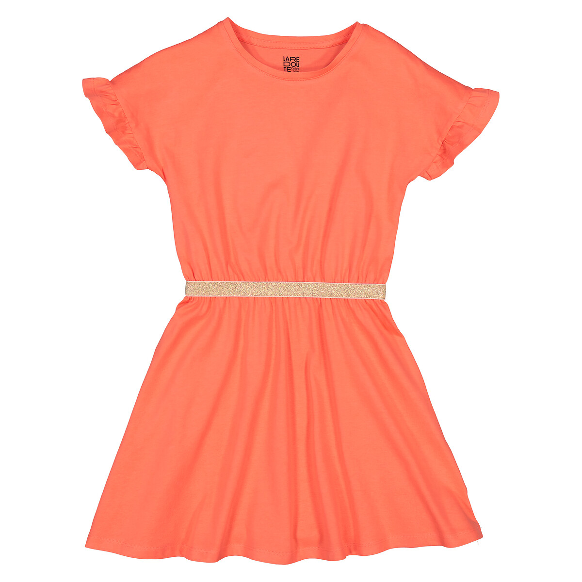 Платье с короткими рукавами с воланами  10 лет - 138 см оранжевый LaRedoute, размер 10 лет - 138 см - фото 3