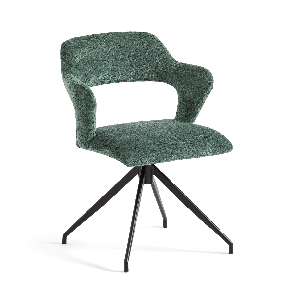 Кресло обеденное вращающееся с эффектом синели Asyar единый размер зеленый кресло барное вращающееся из плетеной ткани asyar единый размер бежевый