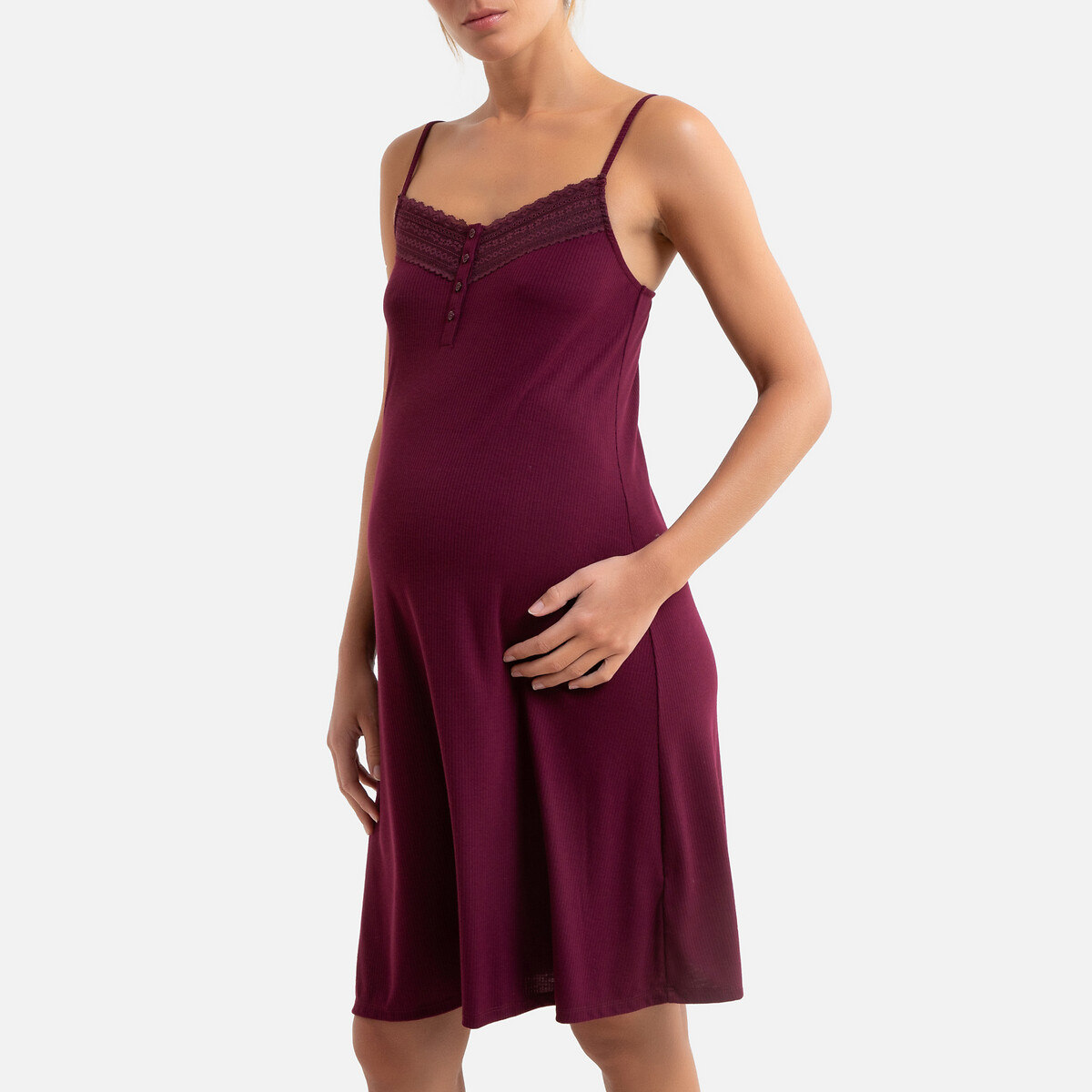 Сорочка La Redoute Ночная для беременных 38/40 (FR) - 44/46 (RUS) фиолетовый, размер 38/40 (FR) - 44/46 (RUS)